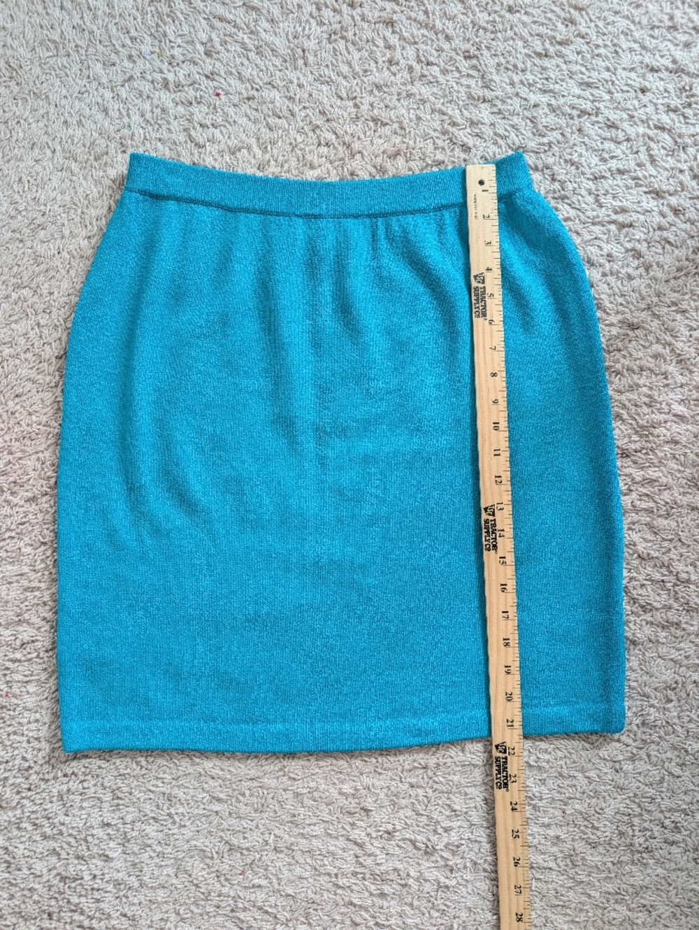 Vintage St. John Collection Marie Gray Teal Blue Santana Knit Pencil Skirt - Picture 4 of 8